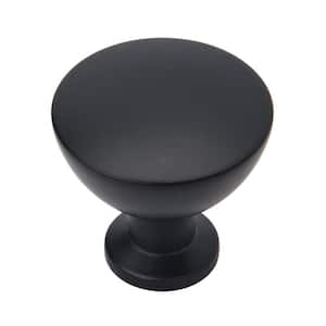 Grail 1-1/4 in. Modern Matte Black Round Cabinet Knob