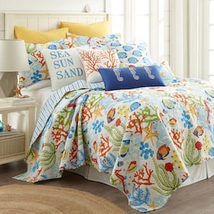 LEVTEX HOME Clementine 3-Piece Multi-color Floral Cotton Full/Queen Quilt  Set L79401FQS - The Home Depot