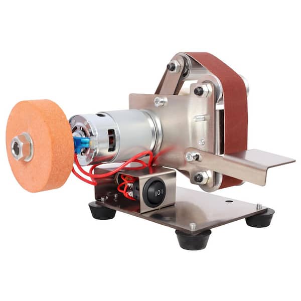 Mini Electric Belt Sander and Knife Sharpener Kit-96W 7-Speed Adjustable Grinder for Metal, Wood, Jewelry Crafting