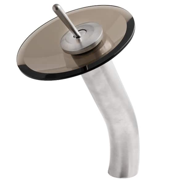 Falls Single Hole Single-Handle Bathroom Faucet with Tea Glass Disc in Brushed Nickel