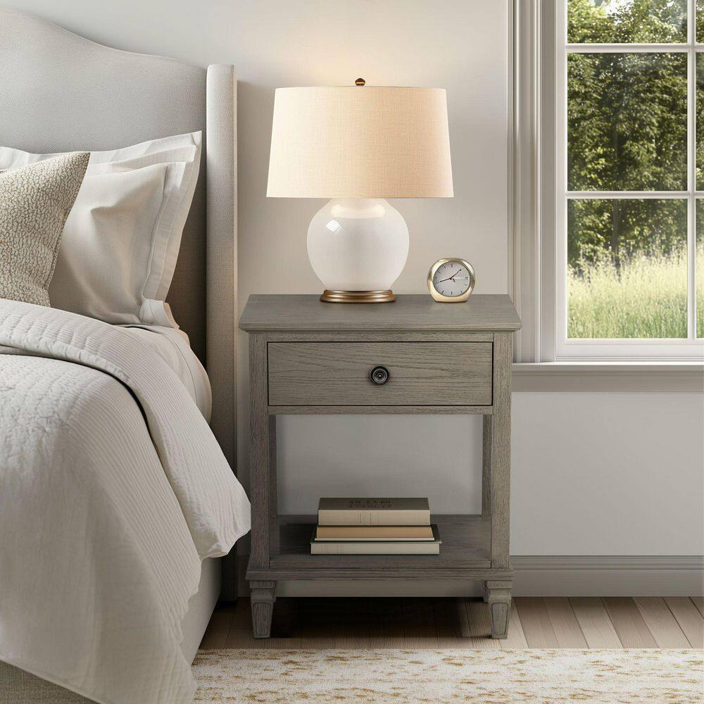 Victoria 24 in. Reclaimed Grey Rectangle Wood End Table