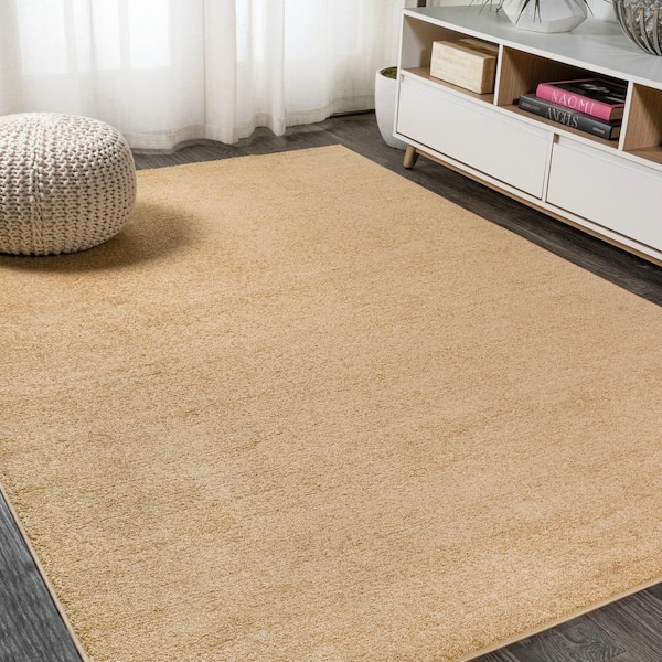 Haze Solid Low-Pile Mustard 9 ft. x 12 ft. Area Rug