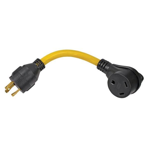 Quick Products Generator Adapter Cord - 30A Generator 3-Pin to 30A Female, 12 in.