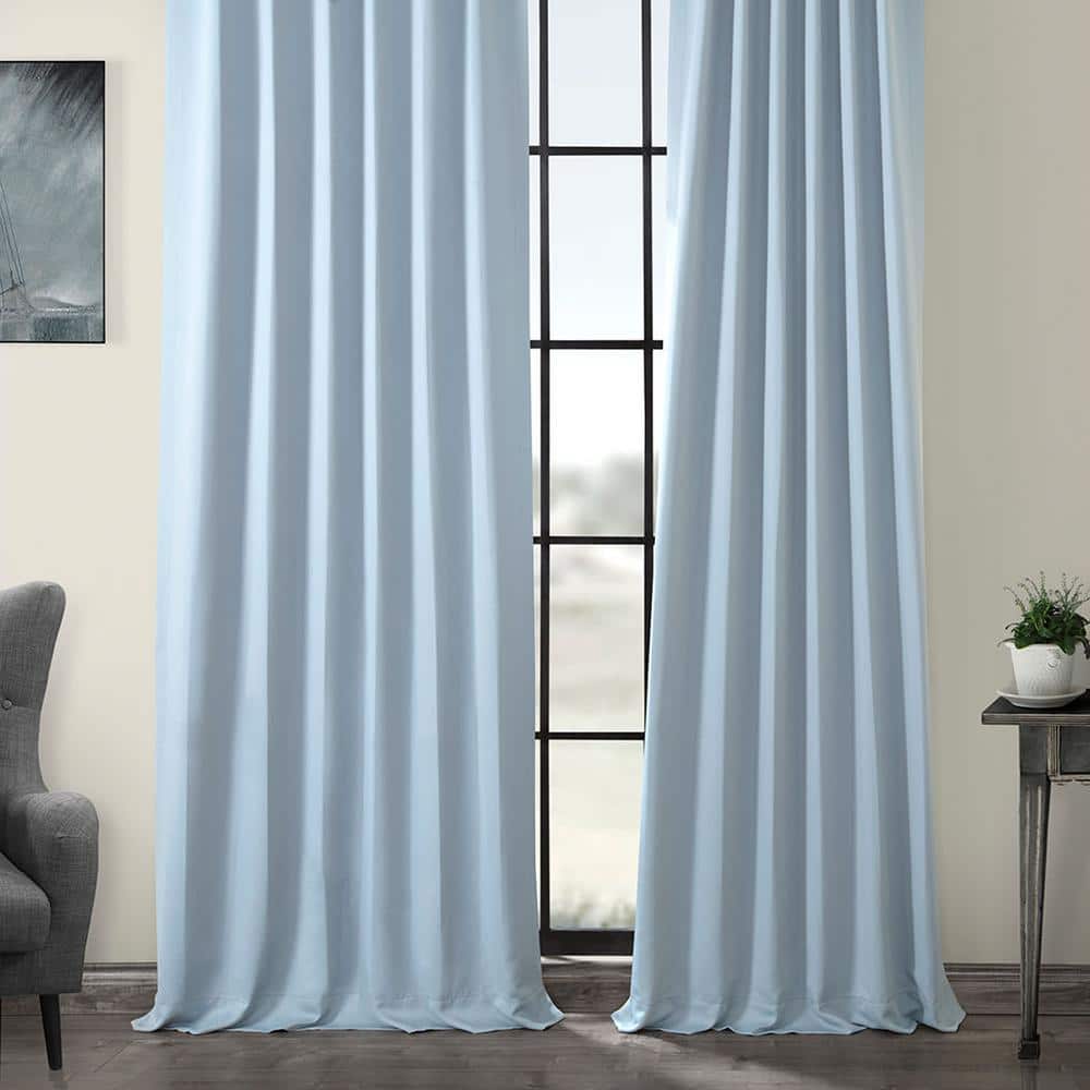 Frosted Blue 63-Inch Blackout Polyester Curtain Panel