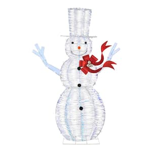 6 ft. Iridescent Twist LED Iridescent Snowman Holiday Yard Decoration