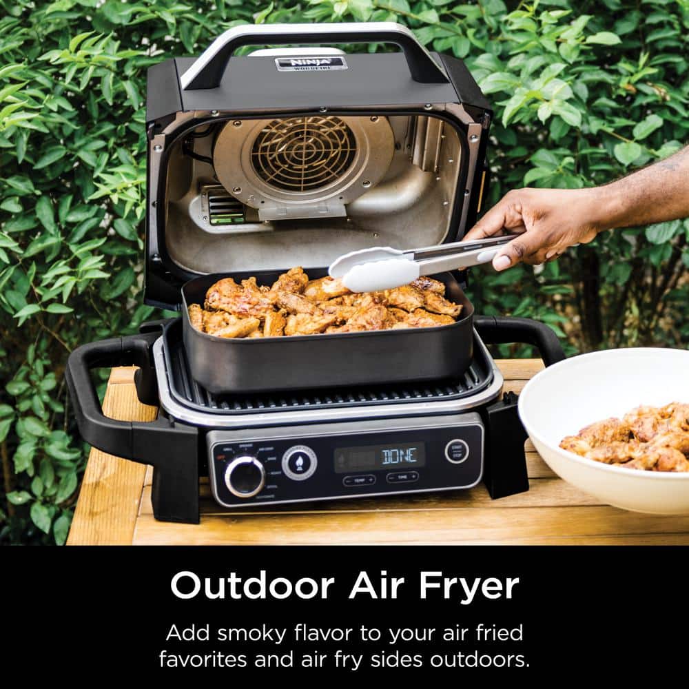 Ninja Woodfire 7-in-1 Gray Charcoal Outdoor Grill & Smoker