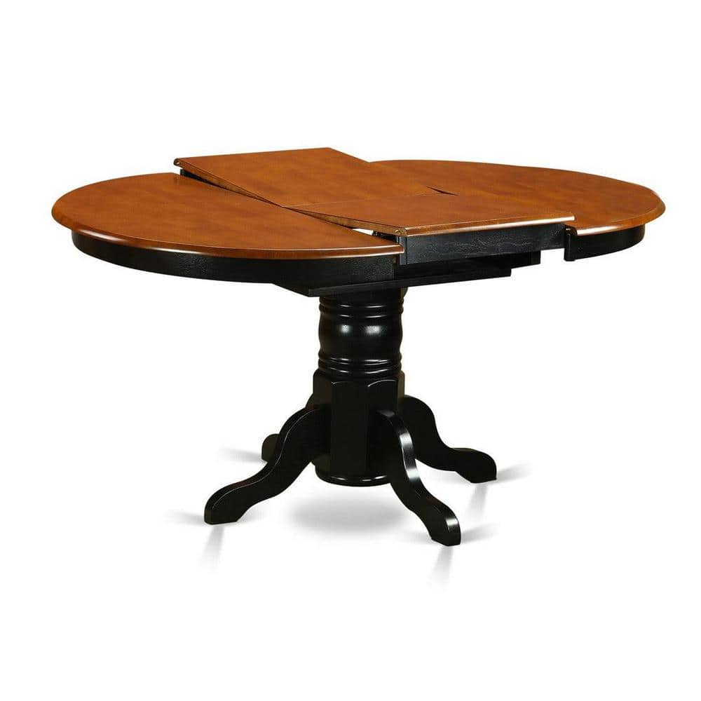 Black and Cherry Oval Wood Dining Set with 4 Chairs