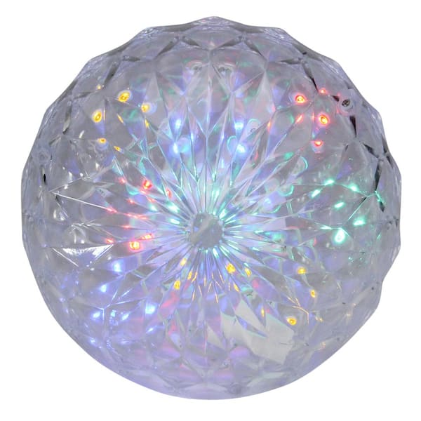 Northlight 6 in. LED Multi-Color Hanging Crystal Sphere Ball Outdoor Christmas Decoration