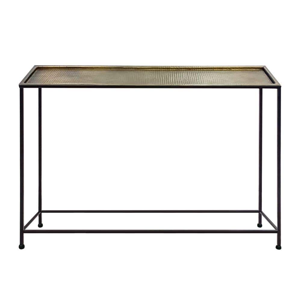 Aurelia 48-Inch Bronze Tray Top Console Table with Storage