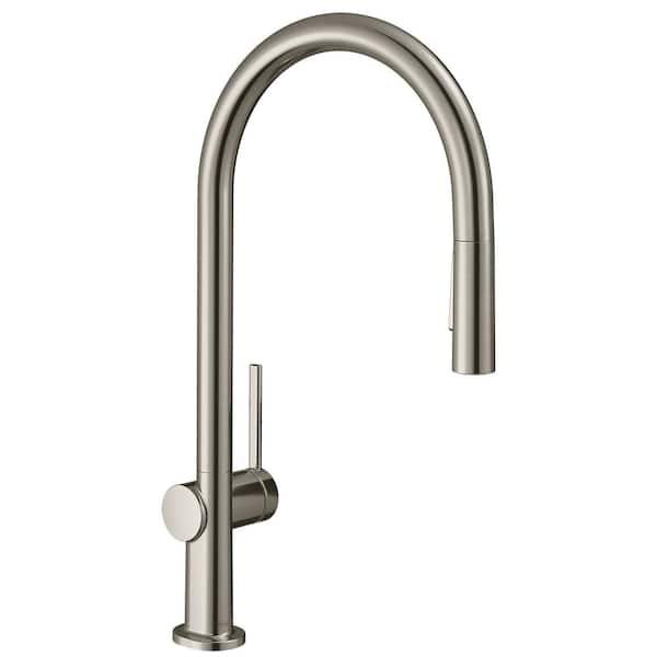 Hansgrohe Talis N  Single-Handle Pull Down Sprayer Kitchen Faucet with QuickClean in Stainless Steel Optic