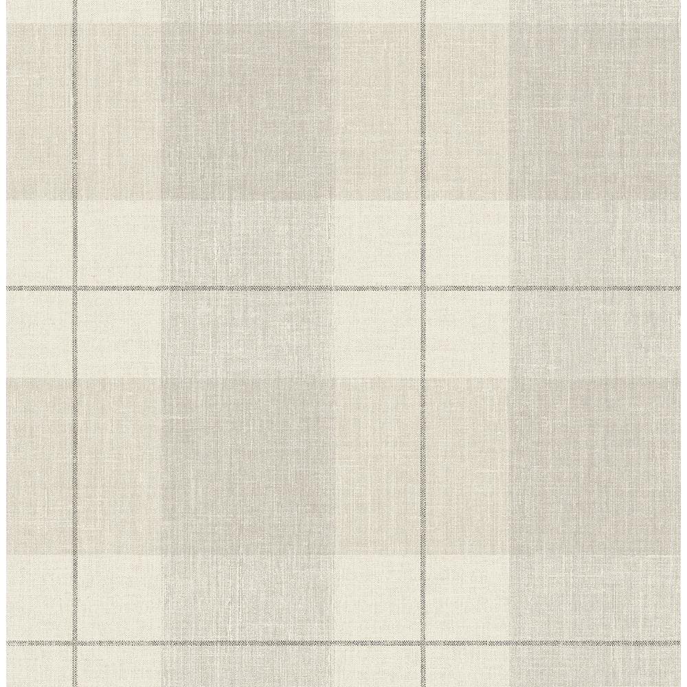 Neutral Plaid Peel and Stick Vinyl Wallpaper Roll