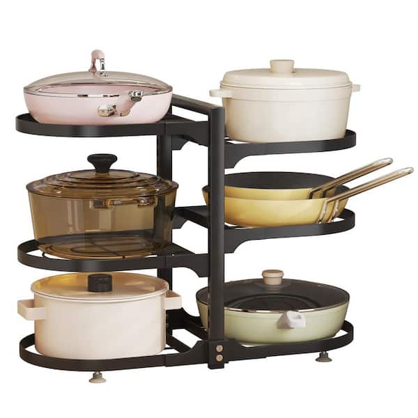 OLUMAT Black Standing Pot Rack