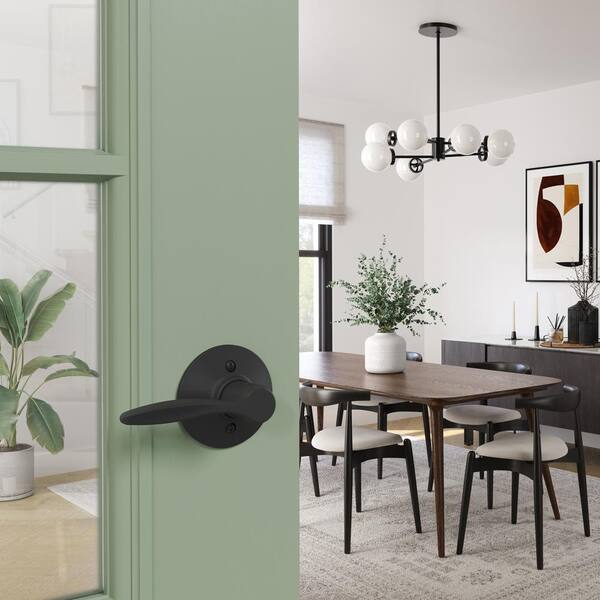Schlage Delfayo Matte Black Dummy Door Lever - Left Handed F170