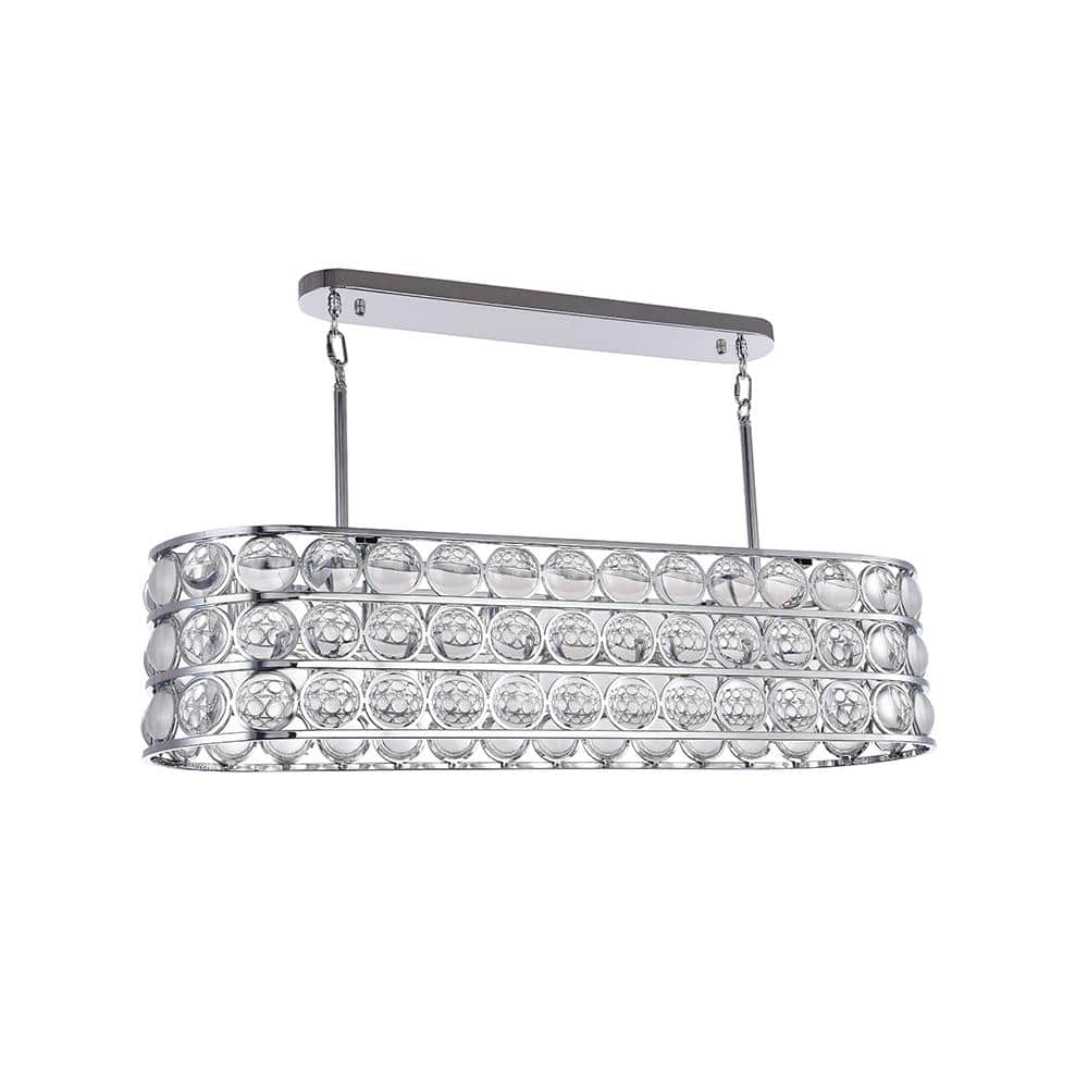 Kace II 6-Light Chrome Billiard Chandelier