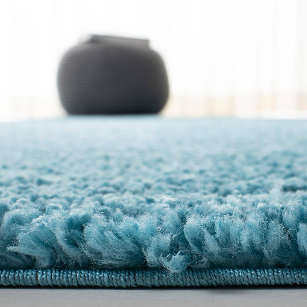 Turquoise 8' x 10' Rectangular Shag Area Rug