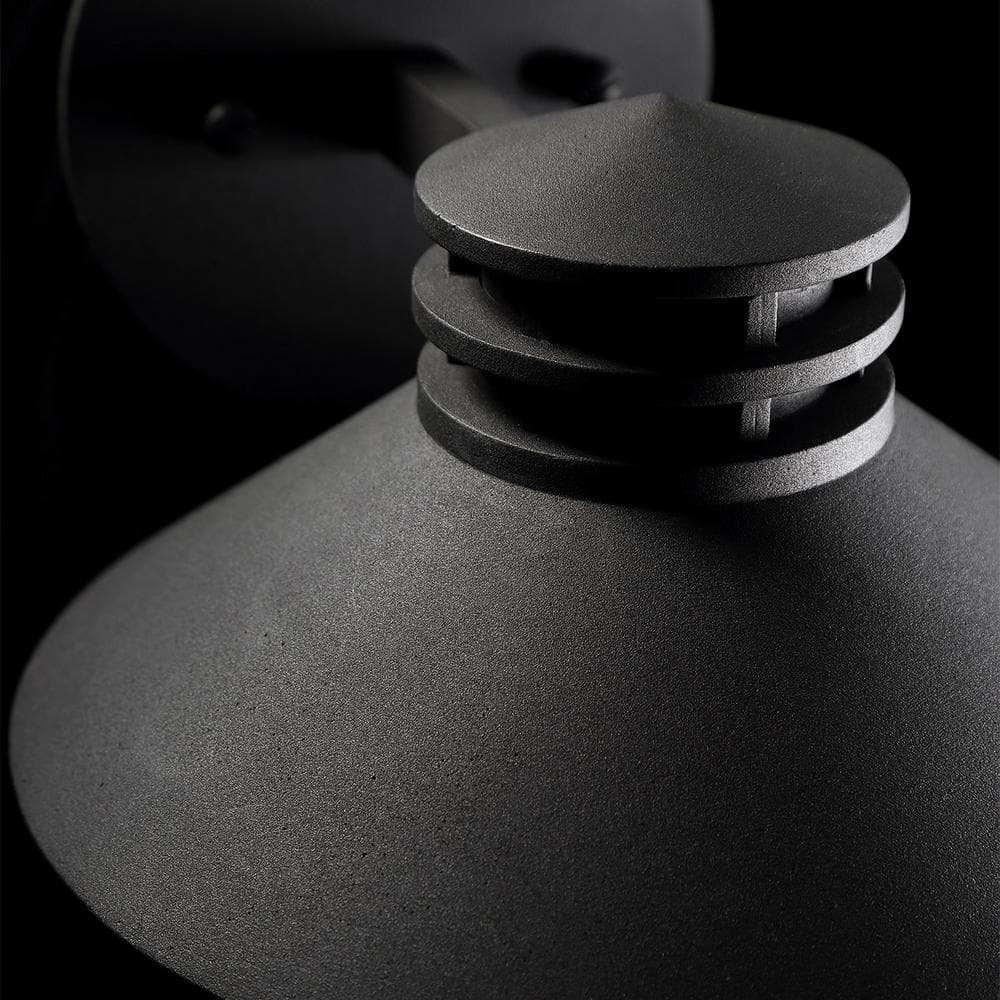 Sodor Small Black LED Outdoor Wall Sconce with White Glass