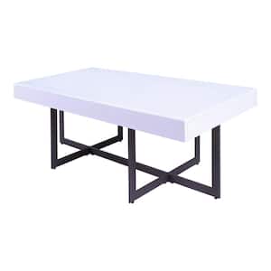 Belaire 47.25 in. White and Gun Metal Rectangle MDF Coffee Table