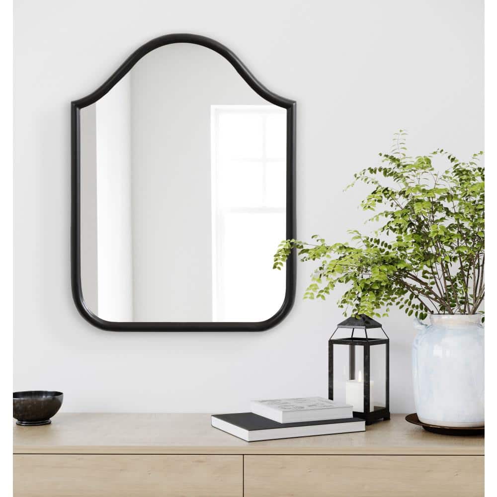 Fellows 18 x 24 Black Scallop Arched Wall Mirror