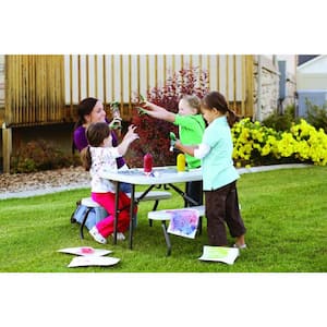 35-1/2 in. x 32-1/2 in. Kids Picnic Table with Benches