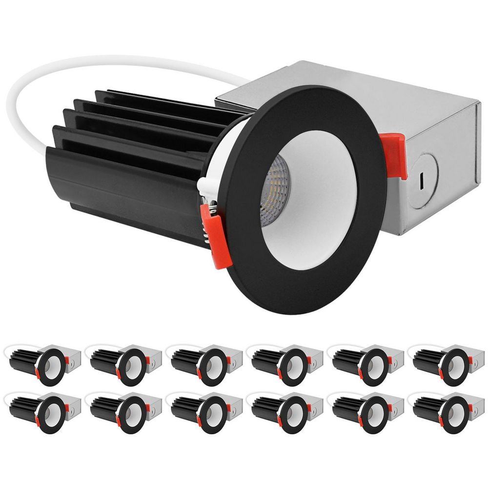 2 in. Integrated LED Recessed Canless Light with Black Interchangeable Trim, 5CCT, 1000LM, 15W, CRI80, Dimmable 12 Pack price history on PriceWatchPro