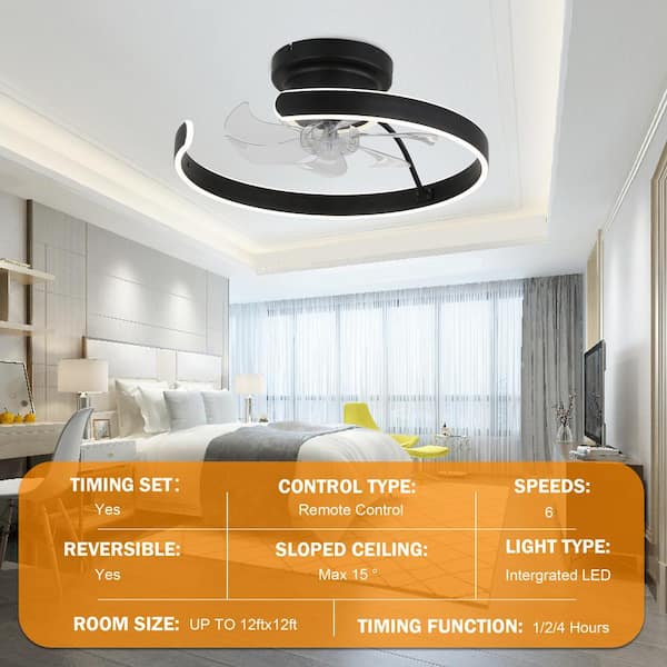 Oaks Aura Colle 20 in. Luna Design Indoor Black Flush Mount