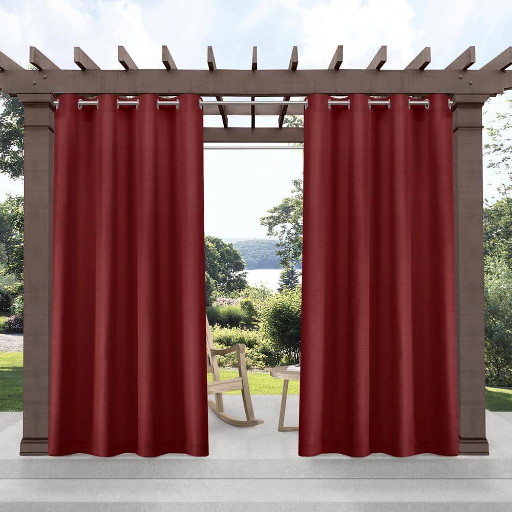 EXCLUSIVE HOME Delano Radiant Red Solid Light Filtering Grommet
