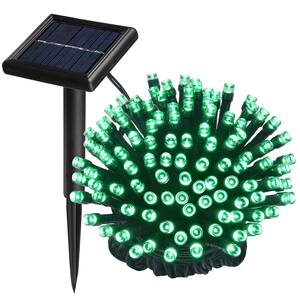 Green 100-Light 36 ft. Outdoor Solar Integrated LED Fairy String-Light