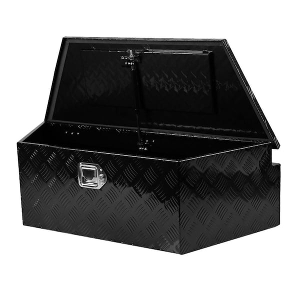 39in Aluminum Utility Trailer Tongue Tool Box 5 Bar Tread Trailer Tongue Box Waterproof Under Truck Storage