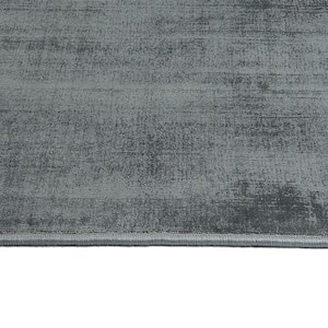 Shiny Grey 9 ft. x 12 ft. Solid Color Area Rug