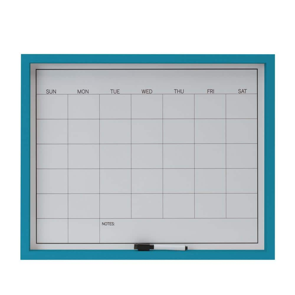 Mikasa 21 x 17 in. Teal White Board Calendar 5280186 - The Home Depot