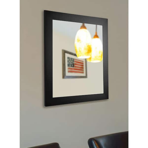 Unbranded Medium Rectangle Satin Black Modern Mirror (36 in. H x 24 in. W)