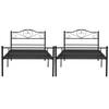 VECELO Twin Size 2-Piece Metal Platform Bed Frame Set - No Box Spring Needed, Blue Style 2 2*KHD-YT-T08-BLU