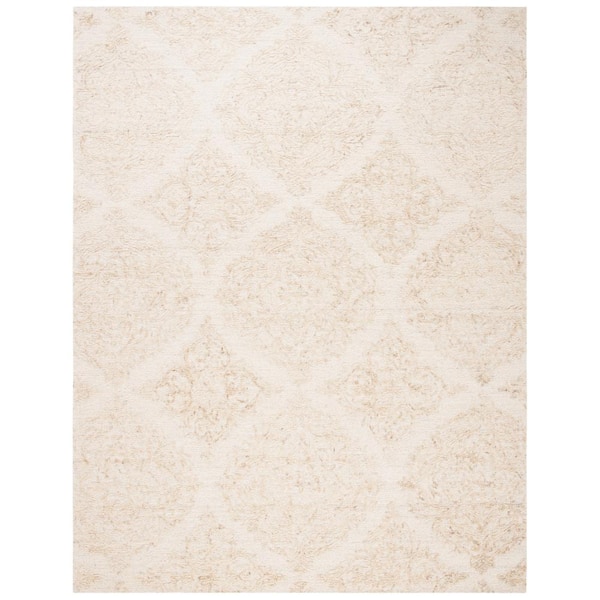 SAFAVIEH Abstract Ivory/Beige 10 ft. x 14 ft. Floral Damask Area Rug