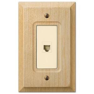 Cabin 1 Gang Phone Wood Wall Plate - Unfinished