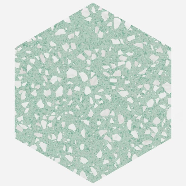 Merola Tile Venice Hex Mint 8-5/8 in. x 9-7/8 in. Porcelain Floor