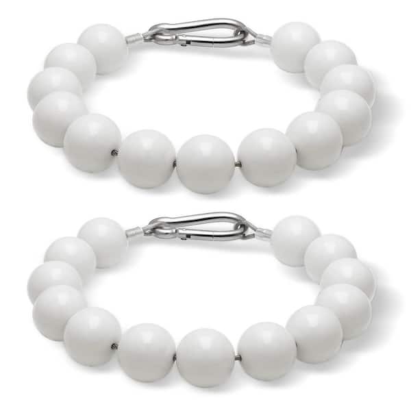 2-Piece White Stainless Steel Flagpole Retainer Ring Pole Accessories for Internal External Halyard Flagpole