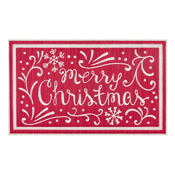Home Accents Holiday Gingerbread Joy Supreme Entry 18 in. x 30 in Holiday Doormat