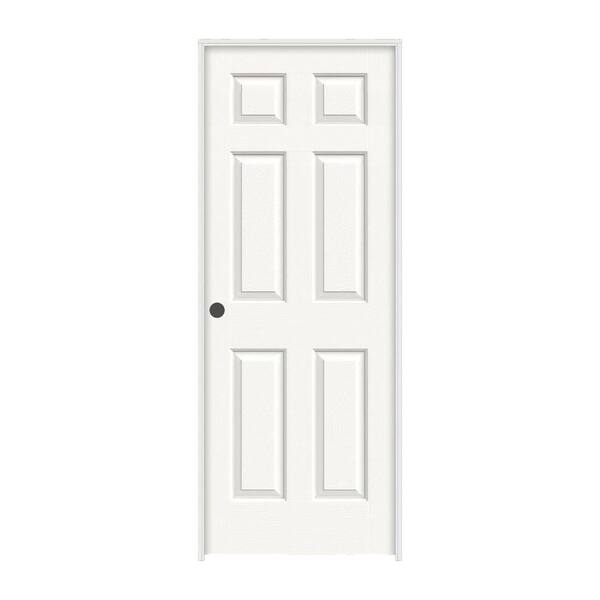 JELD-WEN 28 in. x 80 in. Colonist White Painted Right-Hand Textured Molded Composite Single Prehung Interior Door