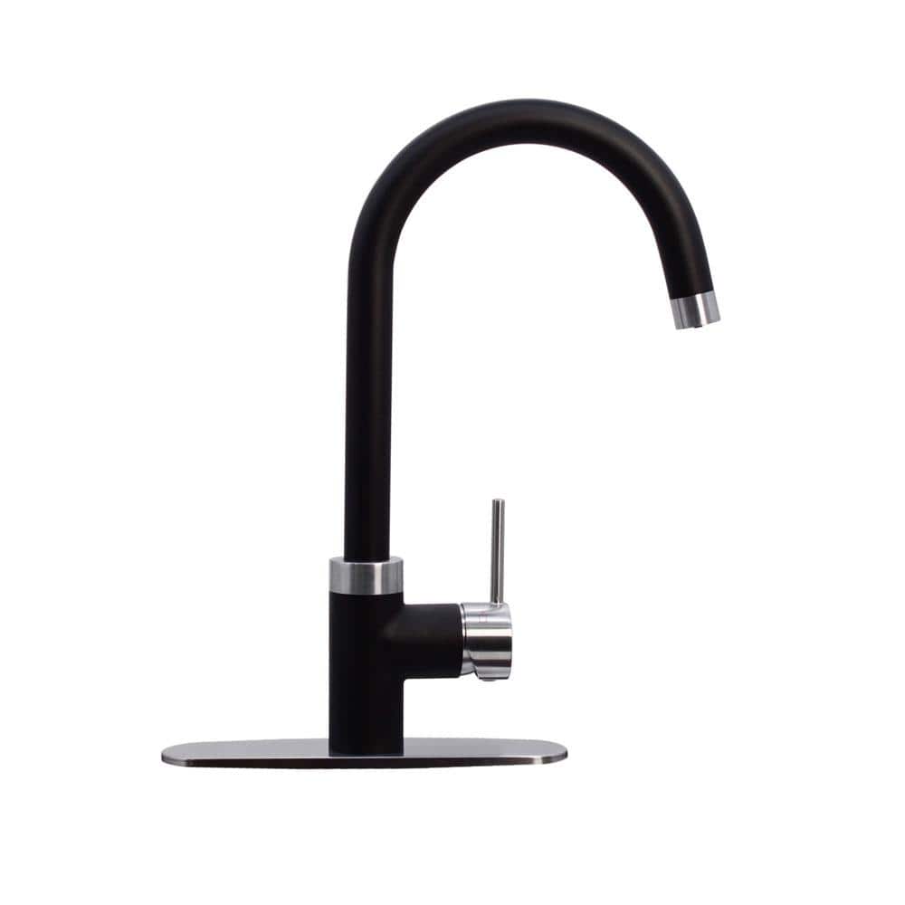Matte Black and Stainless Steel 3-in-1 Kitchen Faucet with Instant Hot Water Tank