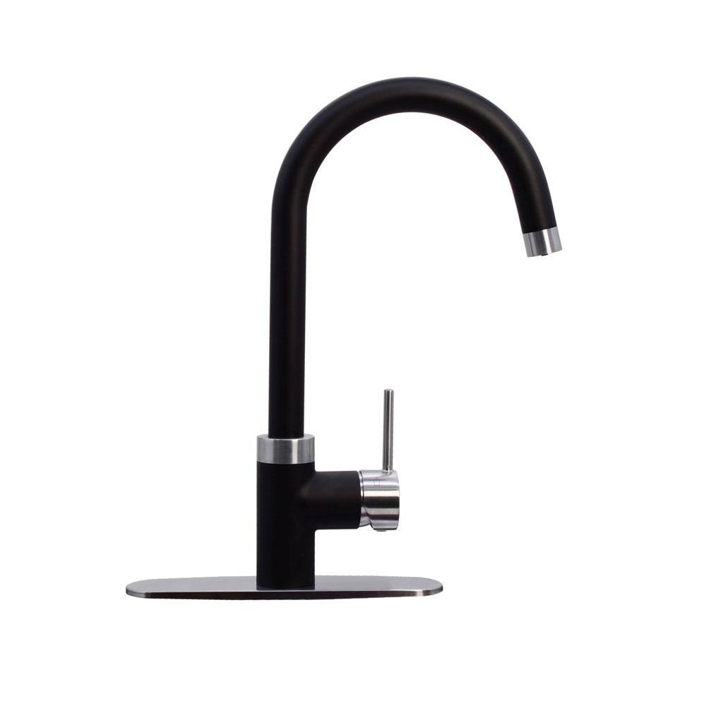 Matte Black and Stainless Steel 3-in-1 Kitchen Faucet with Instant Hot Water Tank