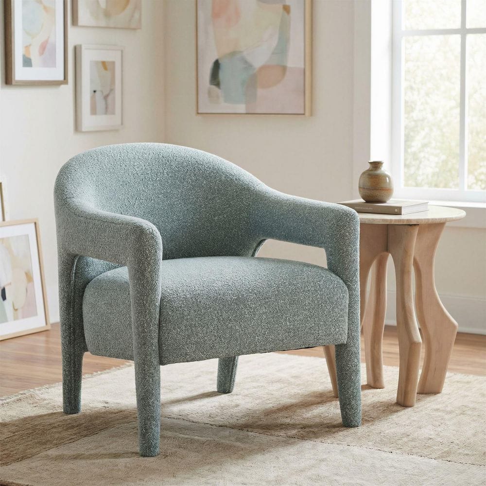 30.3 in H Dusty Teal Finish Square Wood Frame Straight Arm chair Piece of - 1 price history on PriceWatchPro