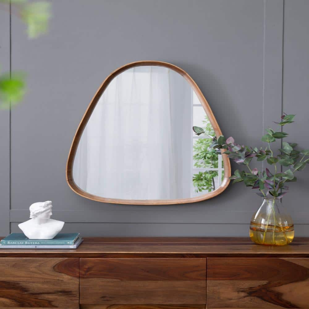 30 in. x 38 in. Irregular Wall Mirror with Wood Frame Decorative Mirror price history on PriceWatchPro