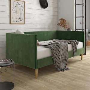 Felicia Green Velvet Upholstered Mid Century Twin Daybed