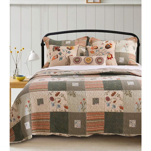 Greenland Home Fashions Sedona 3-Piece Multicolored King Quilt Set 
