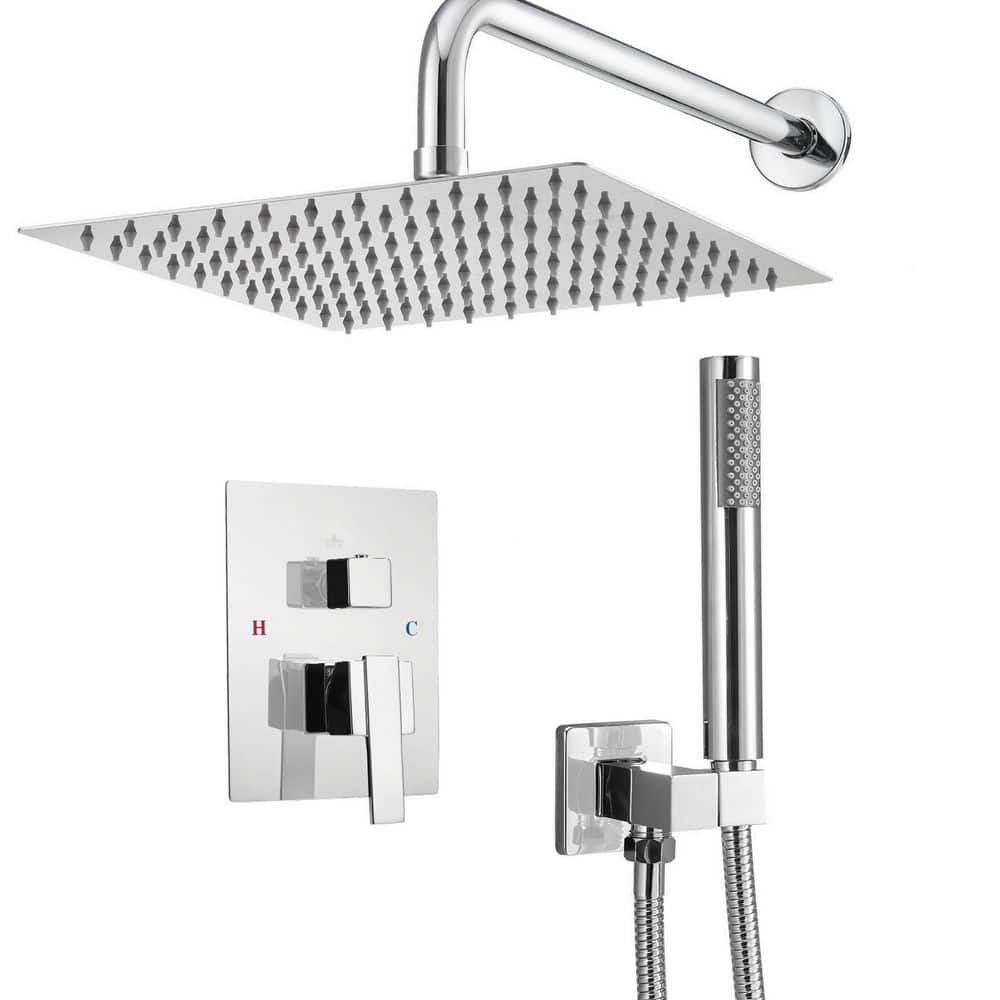 Rainfall Shower System, Faucet Set with 10 in. Rain Shower Head, Handheld Spray, Wall Mounted, Silver Chrome 2025 update price history on PriceWatchPro