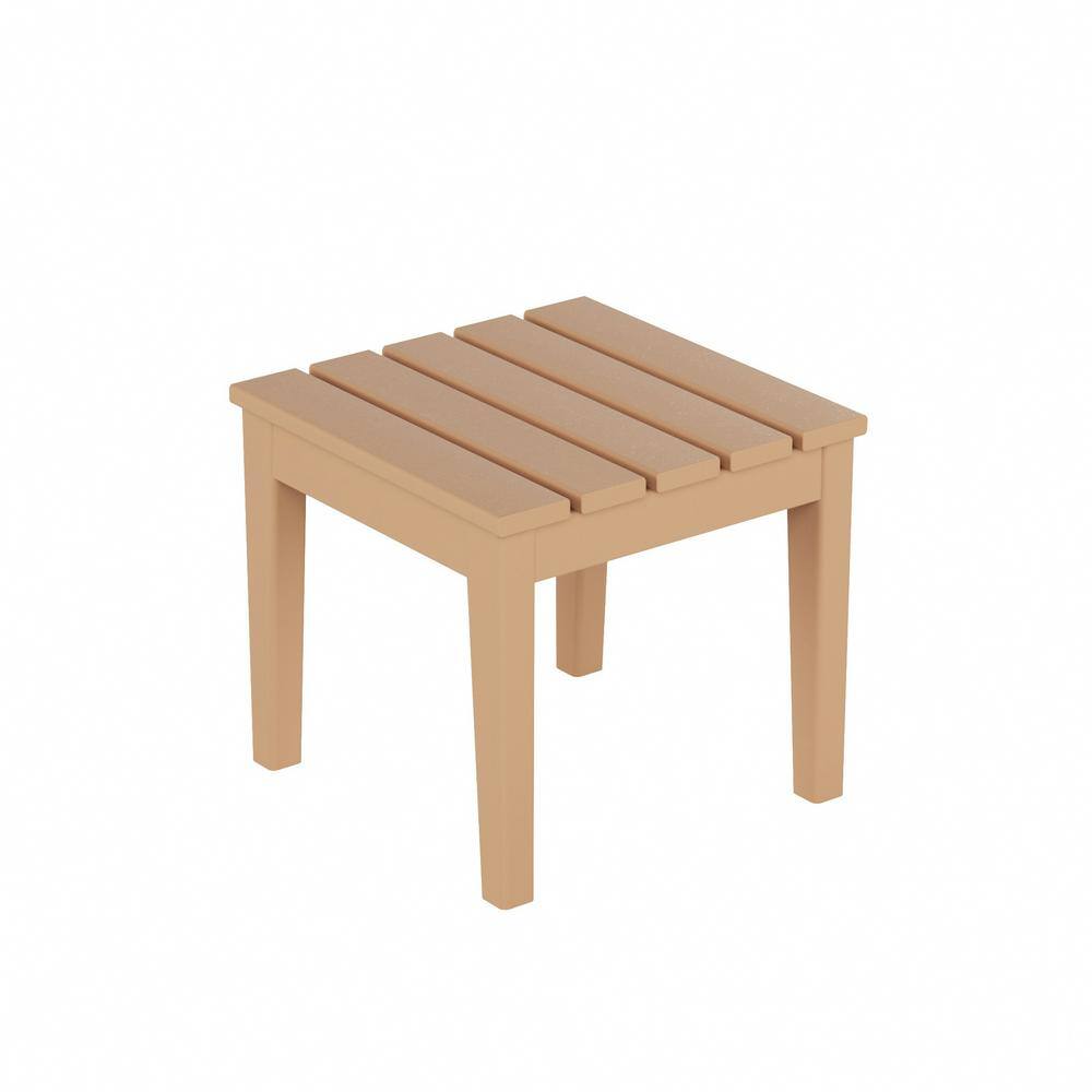 Shoreside Teak Square HDPE Plastic 18 in. Modern Outdoor Side Table price history on PriceWatchPro