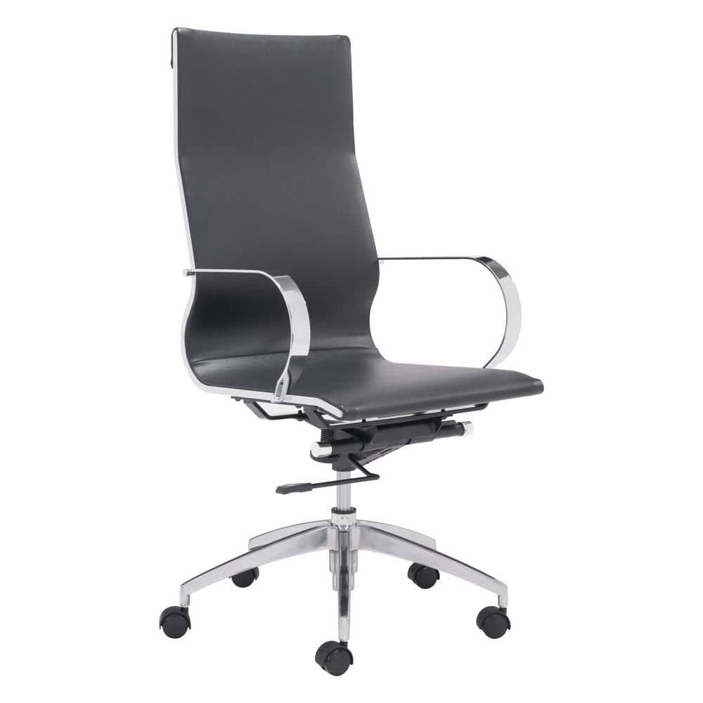 ZUO Glider Black Leatherette High Back Office Chair -  100371