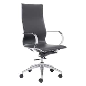 Glider Black Leatherette High Back Office Chair
