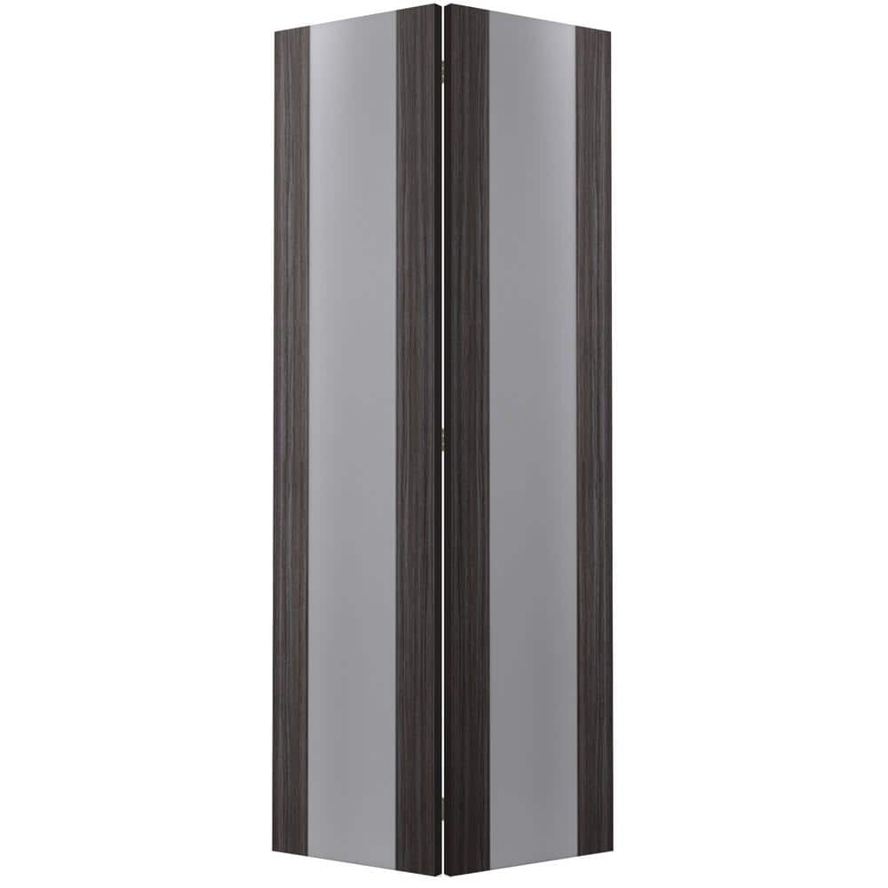 Belldinni Paola 36 in. x 80 in. Full Lite Frosted Glass Gray Oak Wood Composite Bi-fold Door, Brown/Gray Oak -  260500