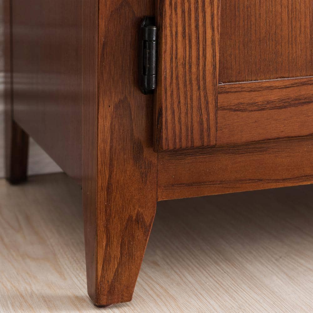 Mission Oak 63" Russet Solid Wood Four Door TV Stand